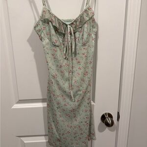 SHEIN Mint Green Floral Mini Dress